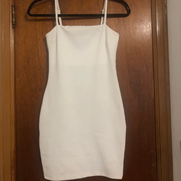 White Fitted Dress - Picture 3 of 4